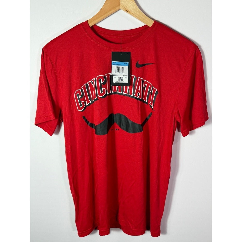 Nike Cincinnati Reds Mens Mustache Graphic T-Shirt Red MLB N922-62Q-RED-65J‎ M